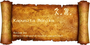 Kapuszta Mónika névjegykártya